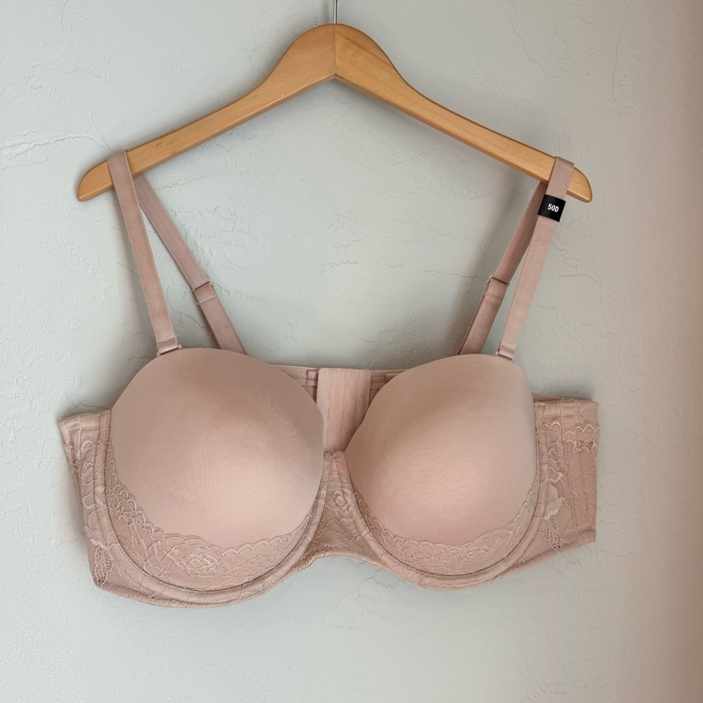 Torrid  Curve Womens Tan Push-Up Strapless Bra Size 50D‎ NWT